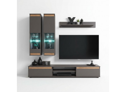 Luxus Wunnwand TV-Ständer Holz Designer Wunnzëmmer Gro Miwwel Wandsschaf