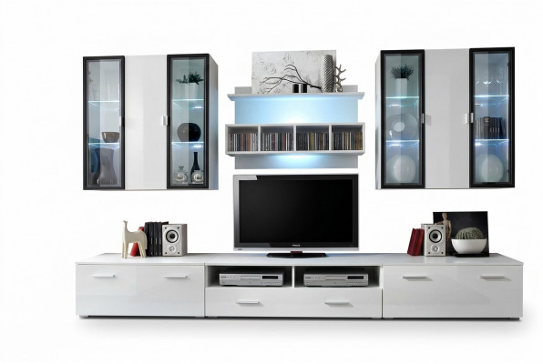 Wunnwand Designer TV-Ständer Wunnzëmmer Ariichtung Holz Modern Miwwelen