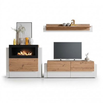 Designer wäiss Wunnzëmmerwand Luxus Kommode mat Kamäin Ariichtung Wunnzëmmermiwwele.