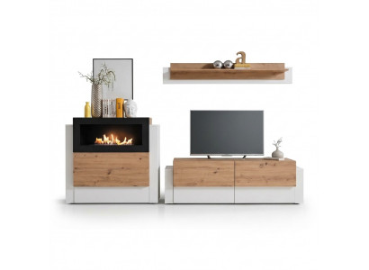 Designer wäiss Wunnzëmmerwand Luxus Kommode mat Kamäin Ariichtung Wunnzëmmermiwwele.