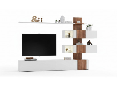 Modern Wunnwand Luxus Ariichtung Wunnzëmmer Design TV-Ständer Wand Regaler