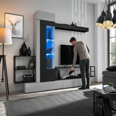 Modern Design Wunnwand TV-Ständer Holz Wandregaler Luxus Stuffeinrichtung