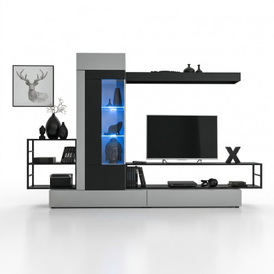 Modern Design Wunnwand TV-Ständer Holz Wandregaler Luxus Stuffeinrichtung