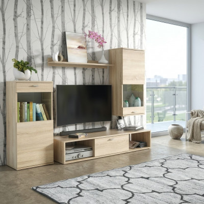 Wunnlandschaft Modern Vitrin TV-Ständer Wunnzëmmer Wand Regaler Nei