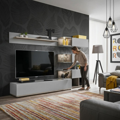 Gro Wohnwand Wunnzëmmer Miwwelen Holz rtv TV-Ständer Modernen Design Ariichtung