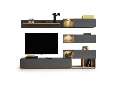 Luxus Wandschaf Wandregal Regal Wunnzëmmer TV-Ständer Modern Holz Designer