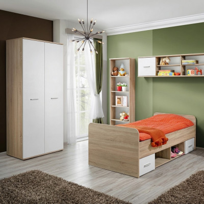 Komplett Kandenzëmmer Set Nuetsschaf Designer Bett Modern Kleederschaf Miwwelen
