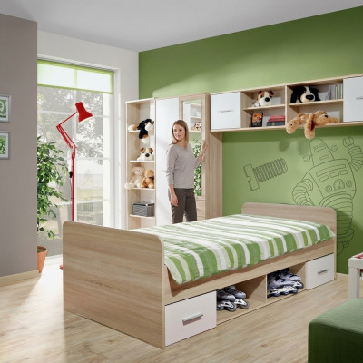 Kannerzëmmer Set Bett Nuetsdësch Designer Kleederschaf Modern Ariichtung 4tlg
