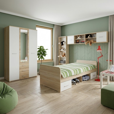 Kannerzëmmer Set Bett Nuetsdësch Designer Kleederschaf Modern Ariichtung 4tlg