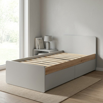 Moderne Bett Jugendzëmmer Ariichtung Holz Design Schlofzëmmer Holz Miwwelen