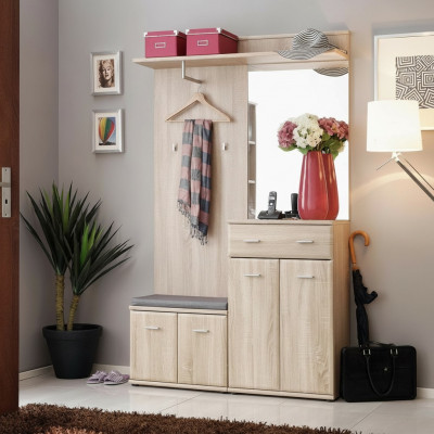 Design Modern Hal Garerob Luxus Kleiderstänner Miwwelen Holz Diel Nei