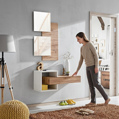Design-Set 4-teileg Ariichtung Diele Moderne Design Wandregal Nei Miwwelen