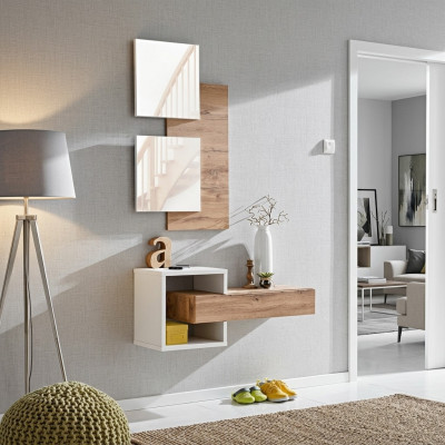 Design-Set 4-teileg Ariichtung Diele Moderne Design Wandregal Nei Miwwelen