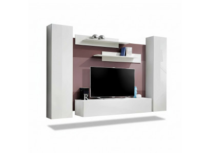 Wunnwand Komplett Wunnzëmmer Ariichtung 5-Stéck Set Wand Regaler TV-Stänner