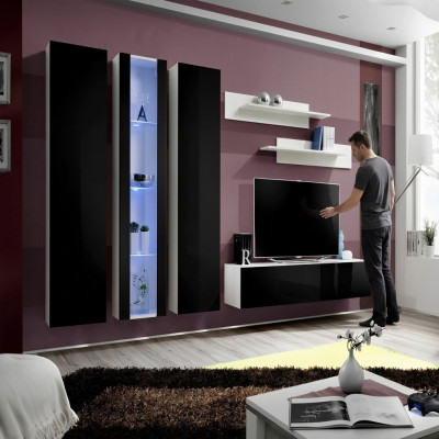 Wohnwand Luxus Wunnzëmmer Miwwelen Komplett Set 6 Stéck Designer Ariichtung
