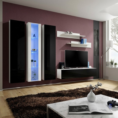 Wohnwand Luxus Wunnzëmmer Miwwelen Komplett Set 6 Stéck Designer Ariichtung