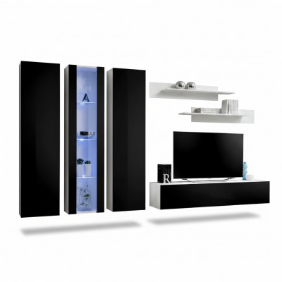 Wohnwand Luxus Wunnzëmmer Miwwelen Komplett Set 6 Stéck Designer Ariichtung