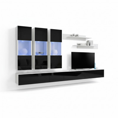 Wunnzëmmer Modern Wunnwand Designer Holzmöbler TV Stänner Luxus Hänkvitrin