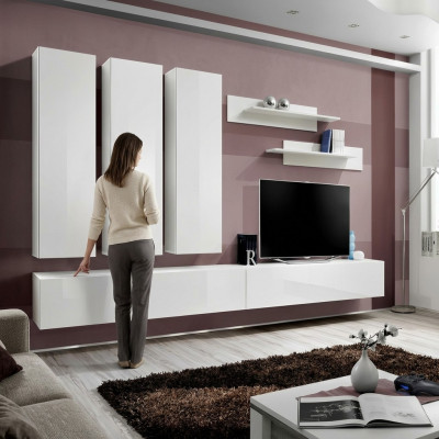 Komplett Wunnwand aus Holz Designer Wunnzëmmerméiwel Luxus Mauerzenter.