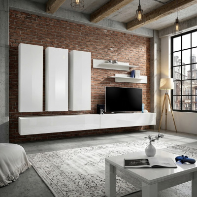 Komplett Wunnwand aus Holz Designer Wunnzëmmerméiwel Luxus Mauerzenter.