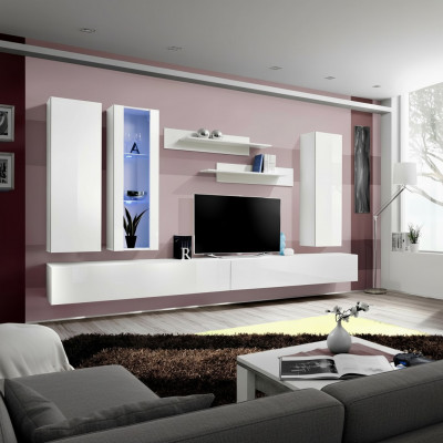Wunnzëimmermiwwel Designer Wäiss Wunnwand TV Stänner Kommodë Modern Wandschaf