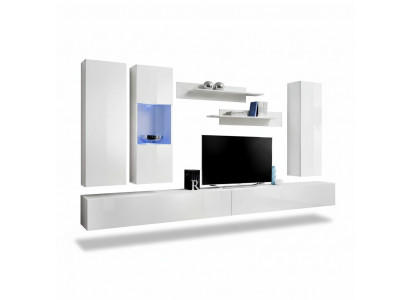 Wuermauer Holz Wunnzëmmer Miwwelen Wäiss TV Stänner Modernen Design Wand Regaler