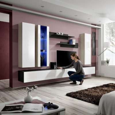 Luxus Wunnwand TV Stänner Holz Designer Modern Miwwelen Wunnzëmmer Nei