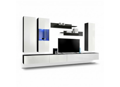 Designer Set 7 Stéck Wunnwand Häng Vitrine Wandspaf Luxus Miwwelen Wunnzëmmer
