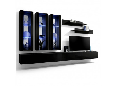 Modern Design Wunnwand TV-Ständer Holz Wunnzëmmer Miwwelen Ariichtung Wand Regaler