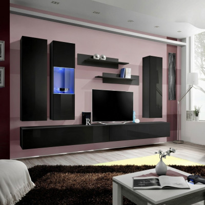 Wunnzëmmermiwwele Set Designer Wunnwand TV Stänner Design Ariichtung 7 Stéck.