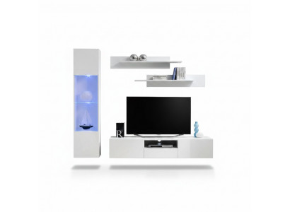 Wunnzëmmermiwwelen a Wäiss Wunnwand Designer Luxus TV Stänner Häng Vitrin Regaler