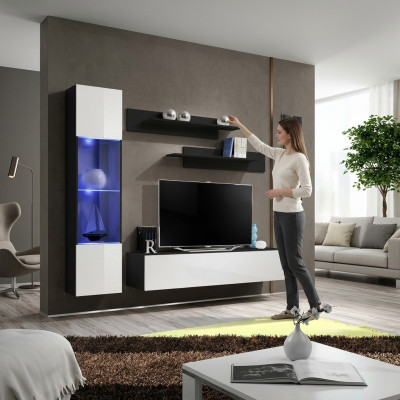 Komplett Set 4-Deeler Designer Luxus Wunnzëmmermiwwelen Wandregal Hänkvitrinemiwwelen