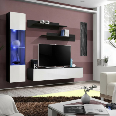 Komplett Set 4-Deeler Designer Luxus Wunnzëmmermiwwelen Wandregal Hänkvitrinemiwwelen