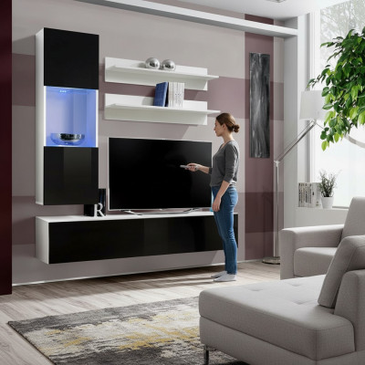 Luxus Holzmiwwel Wunnwand Designer Ausrëschtung Komplett Set 4 Stéck Wunnzëmmer