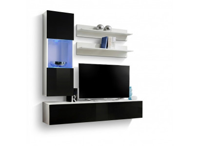 Luxus Holzmiwwel Wunnwand Designer Ausrëschtung Komplett Set 4 Stéck Wunnzëmmer