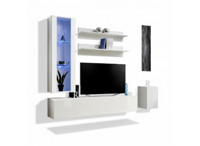 Komplett TV-Stännermöbel Designer Miwwelset 4-tlg Lowboard Hänkvitrinn