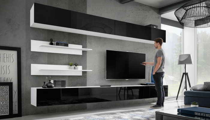 Mauer Schaf Sall Fernsehstänner Luxus Wunnwand Holzmöbel Nei Modern
