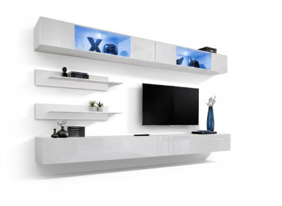 Komplett Wunnwand Modern Holz Miwweldesign Wunnzëmmer Ariichtung Regaler