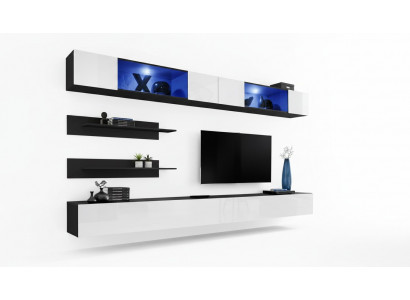 Holzmiwwel Wunnwand 2x Wandsschaf Wandregaler Design Set Ariichtung