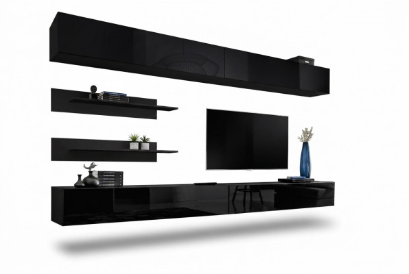 Wunnzëmmer Mauer Regal Garnitur 6tlg. Design Wunnwand Wandschaf Design