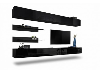 Wunnzëmmer Mauer Regal Garnitur 6tlg. Design Wunnwand Wandschaf Design