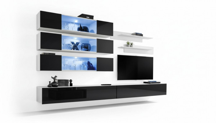 Luxus Nei Wunnwand Designer Modern Wunnzëmmer Set Mauerarmoire Lowboard
