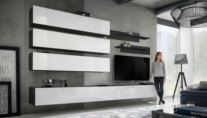 Wunnzëmmerméubel Luxus Wunnwand Designer Garnitur Set TV-Ständer Mauerzou.