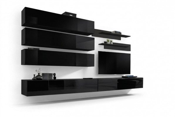Design Wandschaf Wohnwand Wunnzëmmer Holz Ariichtung Mauer Regaler Nei
