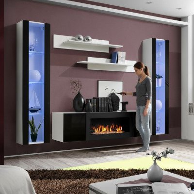 Luxus Wandschaf TV Ständer Sideboard Holz Designer Wunnzëmmer Hängeschaf Vitrinn Miwwelen