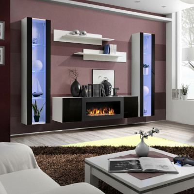 Luxus Wandschaf TV Ständer Sideboard Holz Designer Wunnzëmmer Hängeschaf Vitrinn Miwwelen