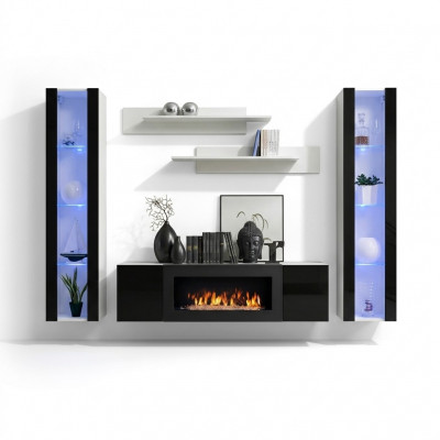 Luxus Wandschaf TV Ständer Sideboard Holz Designer Wunnzëmmer Hängeschaf Vitrinn Miwwelen