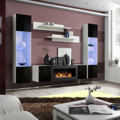 Wunnzëmmer Wunnwand TV-Stänn Regal Luxus Design Set 5 Deeler Modern Miwwelen Nei