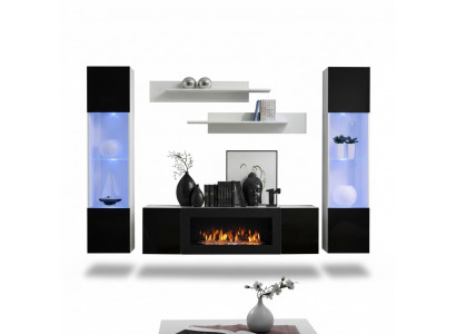 Wunnzëmmer Wunnwand TV-Stänn Regal Luxus Design Set 5 Deeler Modern Miwwelen Nei