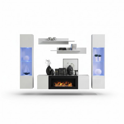 Modern Wunnzëmmermiwwel Designer Wohnwand Wandregaler Säitendësch Ariichtung